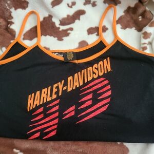 Harley-Davidson Black and Orange Tank Top